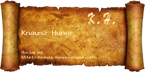 Knausz Hunor névjegykártya